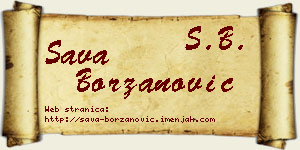 Sava Borzanović vizit kartica